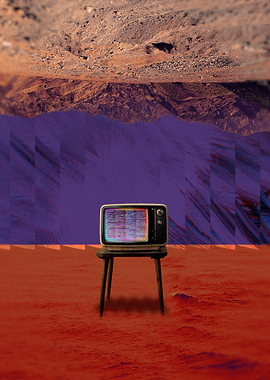 Inverted Mountains Over Red Sea, Glitch in a Psychedelic Sunset