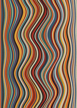 Colorful Wavy Lines Abstract Art