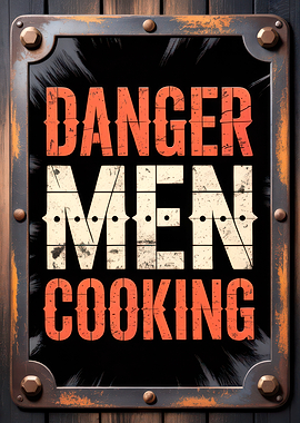 Danger Men Cooking Sign