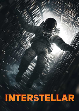 Interstellar Movie Poster Astronaut Falling