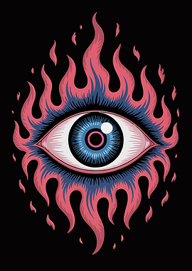 Flaming Eye Illustration