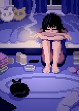 Lo-Fi Pixel-Art – Loneliness and a Cat
