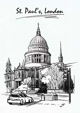 St. Paul's Cathedral, London Sketch