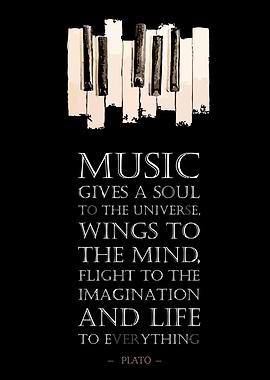 Music Quote with Piano Keys