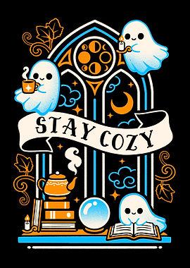 Stay Cozy and spooky cute Ghosts