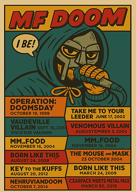 MF DOOM Album Release Dates Poster