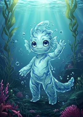 Water Creature in Ocean Depths