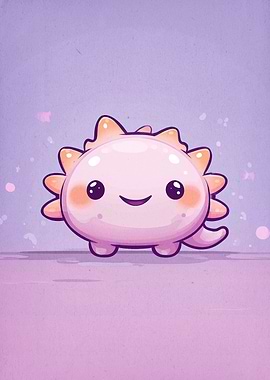 Cute Pink Monster Illustration