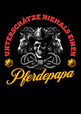 Pferdepapa Skull Cowboy Horse Design