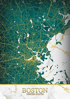 Boston Kintsugi Map Art
