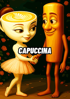 Capuccina: Coffee Cup and Cinnamon Stick