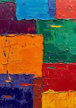 Abstract Colorful Block Painting