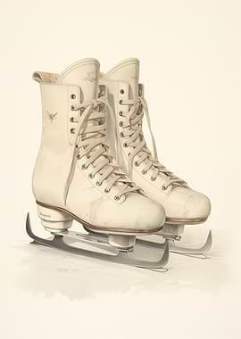 Vintage White Ice Skates