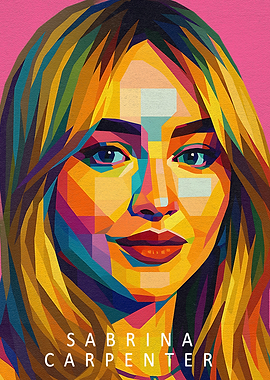 Sabrina Carpenter Colorful Portrait