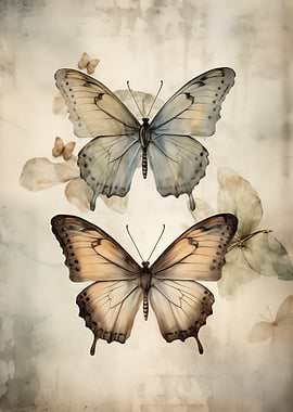 Butterflies Vintage Art