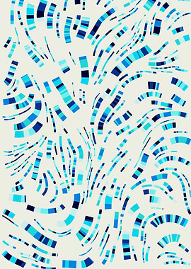 Abstract Blue Lines on Beige Background