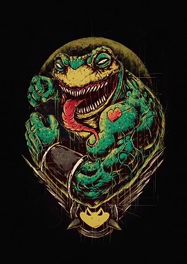 Mutant Frog Warrior Illustration