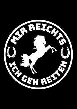 Horse Silhouette with German Text