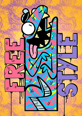 Freestyle Cartoon Monster Chameleon Art