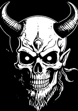 Devil Skull Illustration