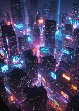 Cyberpunk Cityscape at Night