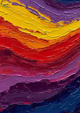 Abstract Colorful Impasto Painting