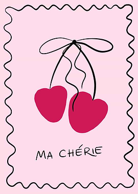 Cherries with Bow and 'Ma Chérie'