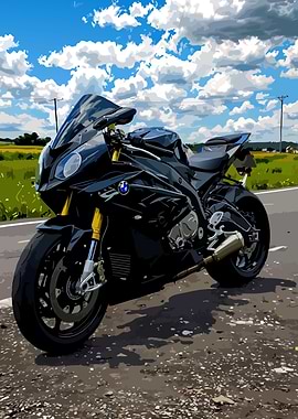 BMW S1000RR Motorcycle on Rural Road