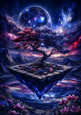 Fantasy Tree on Floating Island