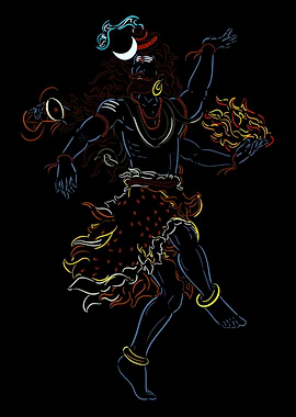 Shiva Nataraja Neon Art