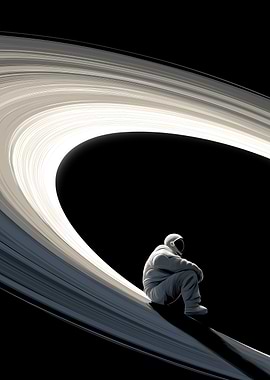 Astronaut on Saturn's Rings