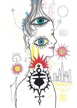 Surreal Portrait with Symbolic Elements