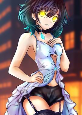 Anime Girl with Glowing Eyes