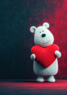 Cute Bear with Red Heart