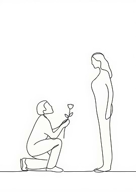 Minimalist Proposal Line Art