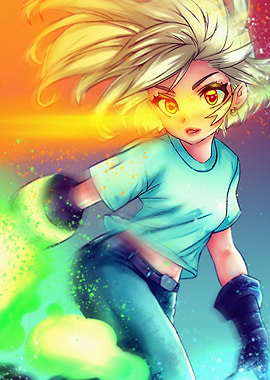 Anime Girl with Energy Powers