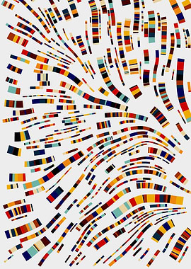 Abstract Colorful Arc Pattern on White