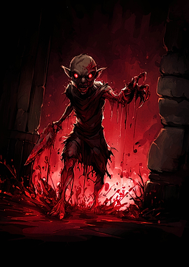 Bloody Goblin with Knife