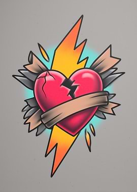 Broken Heart Tattoo Style