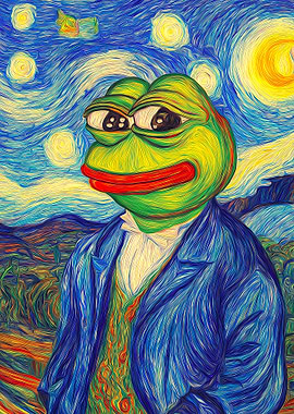 Pepe the Frog Starry Night Parody
