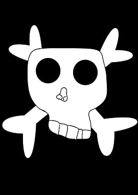 Cartoon Skull and Crossbones Illustration