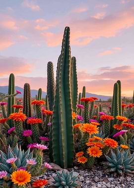 Cactus Garden at Sunset