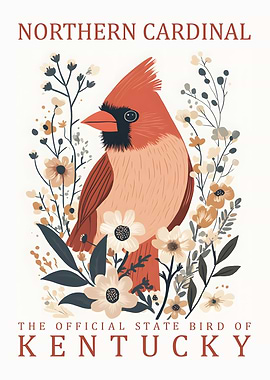 Northern Cardinal Kentucky State Bird Art