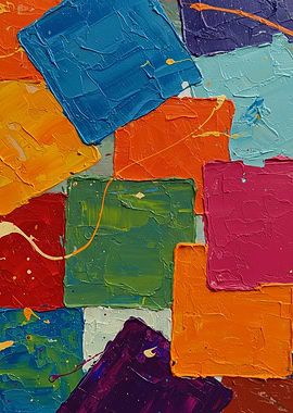 Colorful Abstract Square Painting