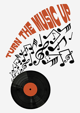 Turn the Music Up Vinyl Art