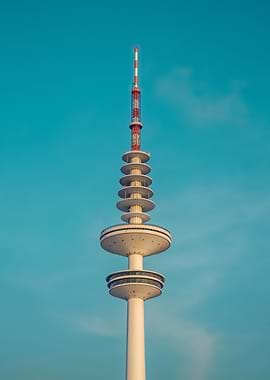 Hamburg TV Tower against Blue Sky
