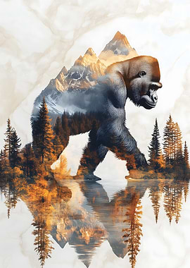 Gorilla Landscape Art