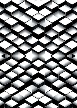 Abstract Black and White Diamond Pattern