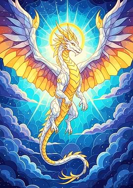 Winged Dragon in the Sky