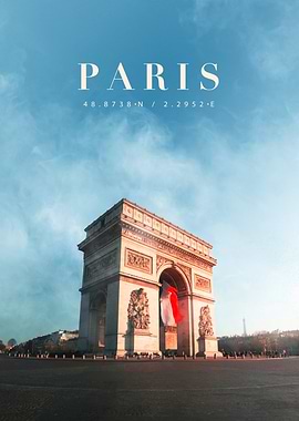 Paris Arc de Triomphe Travel Poster